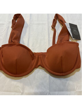 Vince Camuto L13338 Womens Cinnabar Underwire Bikini Top Size Small